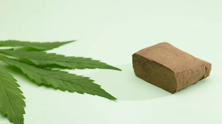 Résine de CBD et feuille de chanvre